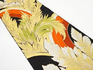 アンティーク　草葉模様織り出し袋帯（材料）